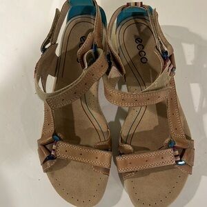 ECCO Hill Move Sandals Adjustable Velcro Straps Size 39